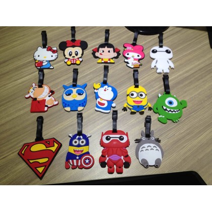 {READY STOCK} Cartoon Traveling Luggage Tag/Cartoon Tag Silicone Sleeve Boarding 卡通旅游行李牌 Name Address
