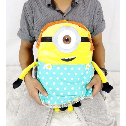 {M'SIA STOCK} MINIONS BACKPACK SOFTTOYS/PLUSHTOYS/KIDSTOYS 50CM 单眼小黄人背包娃娃玩具公仔50厘米