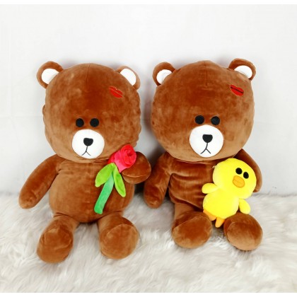 {M'SIA STOCK} LINE BROWN（STRETCH COTTON）SOFTTOYS/PLUSHTOYS/KIDSTOYS 60CM 布朗尼太空棉娃娃玩具公仔60厘米 Patung Beruang
