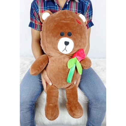 {M'SIA STOCK} LINE BROWN（STRETCH COTTON）SOFTTOYS/PLUSHTOYS/KIDSTOYS 60CM 布朗尼太空棉娃娃玩具公仔60厘米 Patung Beruang