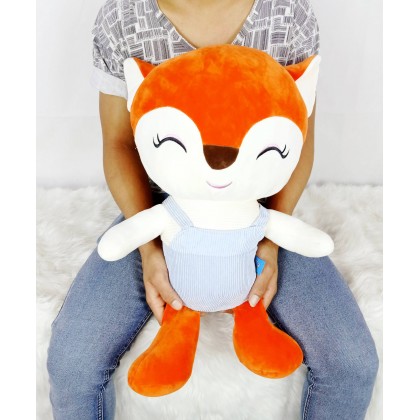 {M'SIA STOCK} DRESSING FOX（STRETCH COTTON）SoftToys/PlushToys/KidsToys 60CM 微笑狐狸娃娃玩具公仔60厘米 Patung Beruang