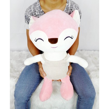 {M'SIA STOCK} DRESSING FOX（STRETCH COTTON）SoftToys/PlushToys/KidsToys 60CM 微笑狐狸娃娃玩具公仔60厘米 Patung Beruang