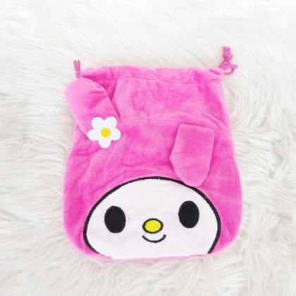 {M'SIA STOCK} Big Size Cartoon Drawstring Pocket Mini Storage Bag Portable 21cm 卡通（大号）抽绳口袋/化妆包学生女可爱收纳包抽绳束口袋7寸 poket tali