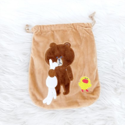 {M'SIA STOCK} Big Size Cartoon Drawstring Pocket Mini Storage Bag Portable 21cm 卡通（大号）抽绳口袋/化妆包学生女可爱收纳包抽绳束口袋7寸 poket tali