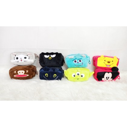 {M'SIA STOCK} Cartoon BIG ZIPPER Pencil Box SOFT TOYS/PLUSH TOYS/KIDS TOYS 7INCH 21CM 精美卡通大拉链铅笔盒娃娃玩具公仔 Patung Beruang