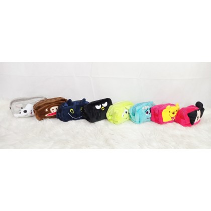 {M'SIA STOCK} Cartoon BIG ZIPPER Pencil Box SOFT TOYS/PLUSH TOYS/KIDS TOYS 7INCH 21CM 精美卡通大拉链铅笔盒娃娃玩具公仔 Patung Beruang