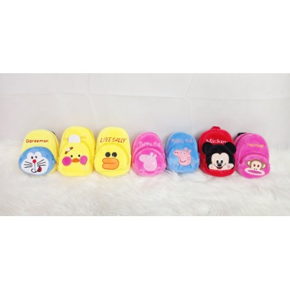 {M'SIA STOCK} CARTOON COIN PURSE BAG SOFTTOYS/PLUSHTOYS/KIDSTOYS 6INCH 18CM 卡通拉链扣包娃娃玩具公仔 6寸 Patung Beruang