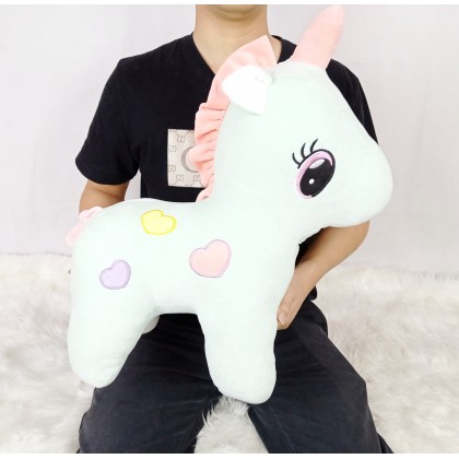 {M'SIA STOCK} UNICORN（STRETCH COTTON） STANDING SOFTTOYS/PLUSHTOYS/KIDSTOYS 50CM 太空棉3色爱心独角马娃娃玩具公仔50厘米 Patung Beruang