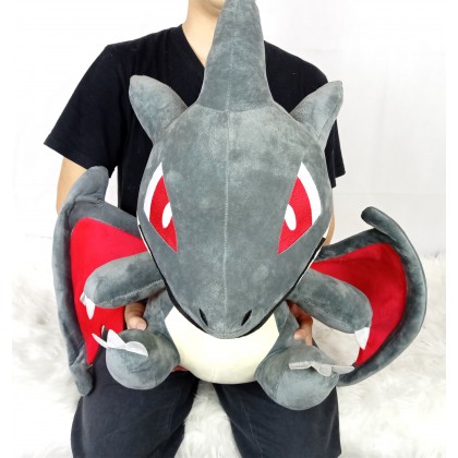 {READY STOCK} POKEMON CHARIZARD NIGHT DRAGON (Q) SOFTTOYS/PLUSHTOYS/KIDSTOYS 35/55CM 宝可梦Q版喷火龙娃娃玩具公仔35/55厘米 Anak Patung