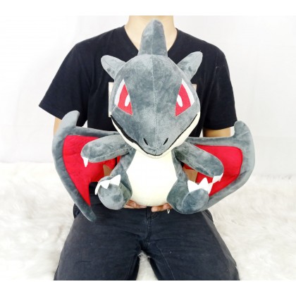 {READY STOCK} POKEMON CHARIZARD NIGHT DRAGON (Q) SOFTTOYS/PLUSHTOYS/KIDSTOYS 35/55CM 宝可梦Q版喷火龙娃娃玩具公仔35/55厘米 Anak Patung