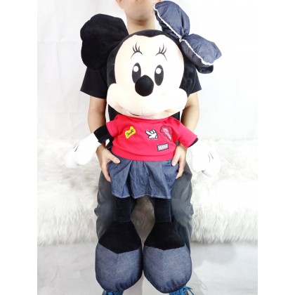 Disney Jeans Couple Mickey/Minnie SOFTTOYS/PLUSHTOYS/KIDSTOYS/DOLL 90CM 牛仔米奇米妮娃娃玩具公仔90厘米 Anak Patung