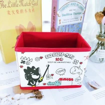 {M'SIA STOCK} Cartoon Desktop Stationery Organizer Storage Box Foldable Non-woven Decoration 卡通PU收纳包化妆品多功能储物盒杂物整理收纳盒