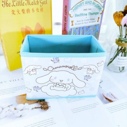 {M'SIA STOCK} Cartoon Desktop Stationery Organizer Storage Box Foldable Non-woven Decoration 卡通PU收纳包化妆品多功能储物盒杂物整理收纳盒