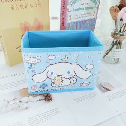{M'SIA STOCK} Cartoon Desktop Stationery Organizer Storage Box Foldable Non-woven Decoration 卡通PU收纳包化妆品多功能储物盒杂物整理收纳盒