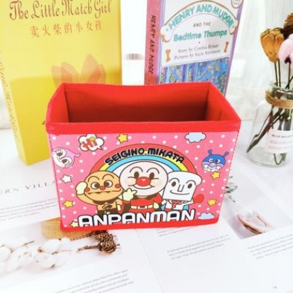 {M'SIA STOCK} Cartoon Desktop Stationery Organizer Storage Box Foldable Non-woven Decoration 卡通PU收纳包化妆品多功能储物盒杂物整理收纳盒