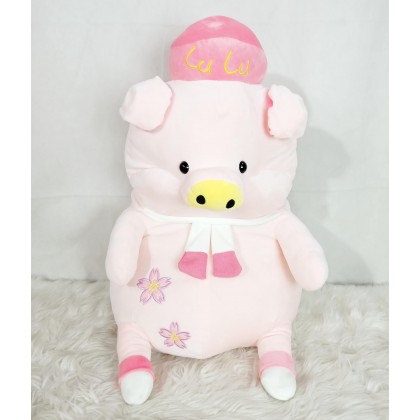 {M'SIA STOCK} PIG LULU（STRETCH COTTON） SOFTTOYS/PLUSHTOYS/KIDSTOYS/DOLL 50CM 露露豬娃娃玩具公仔50厘米 Anak Patung