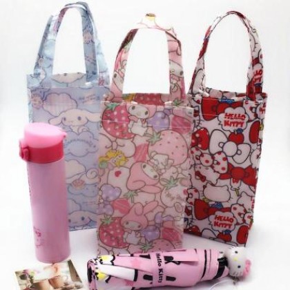 {READY STOCK} Cartoon Waterproof Handy Bottle/Umbrella Reuseable Storage Bag/Tote Pouch （SMALL）小号卡通防水水壶手提袋