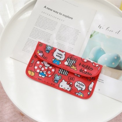 {M'SIA STOCK} Cartoon Portable Mask Bag/Receipt Storage Bag 便携口罩包/收据卡通翻盖防尘口罩收纳包 Beg Simpanan