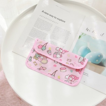 {M'SIA STOCK} Cartoon Portable Mask Bag/Receipt Storage Bag 便携口罩包/收据卡通翻盖防尘口罩收纳包 Beg Simpanan