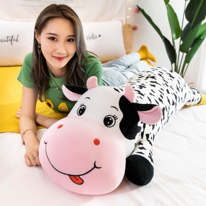 {M'SIA STOCK} DAIRY COW（STRETCH COTTON）Long Pillow SOFTTOYS/PLUSHTOYS/KIDSTOYS/DOLL 120CM 乳牛太空棉娃娃玩具公仔120厘米 Anak Patung