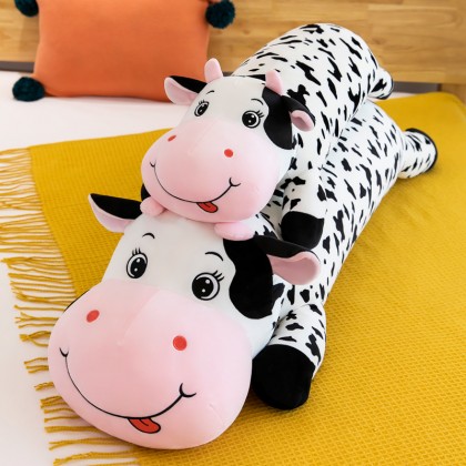 {M'SIA STOCK} DAIRY COW（STRETCH COTTON）Long Pillow SOFTTOYS/PLUSHTOYS/KIDSTOYS/DOLL 120CM 乳牛太空棉娃娃玩具公仔120厘米 Anak Patung