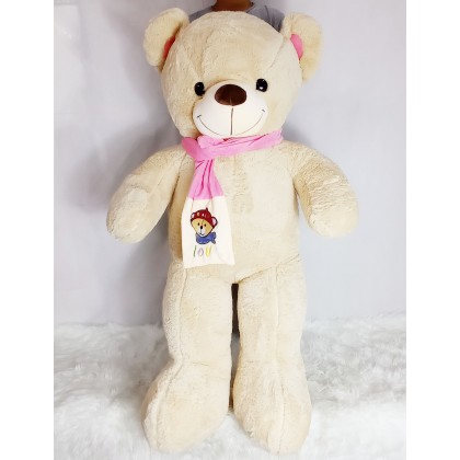 {M'SIA STOCK} Love Scarf Teddy Bear SOFTTOYS/PLUSHTOYS/KIDSTOYS/DOLL 130CM 爱心围巾泰迪熊娃娃玩具公仔130厘米 Anak Patung