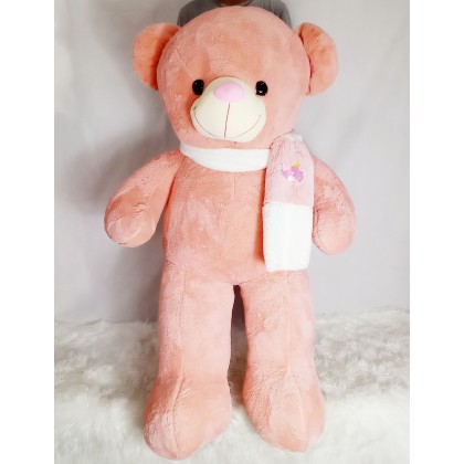 {M'SIA STOCK} Love Scarf Teddy Bear SOFTTOYS/PLUSHTOYS/KIDSTOYS/DOLL 130CM 爱心围巾泰迪熊娃娃玩具公仔130厘米 Anak Patung