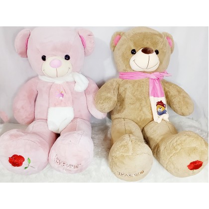 {M'SIA STOCK} Love Scarf Teddy Bear SOFTTOYS/PLUSHTOYS/KIDSTOYS/DOLL 130CM 爱心围巾泰迪熊娃娃玩具公仔130厘米 Anak Patung