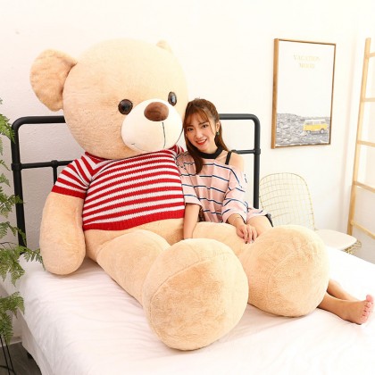 {M'SIA STOCK} Giant Dress Teddy Bear SOFTTOYS/PLUSHTOYS/KIDSTOYS/DOLL 180CM 毛衣泰迪熊娃娃玩具公仔180厘米 Anak Patung