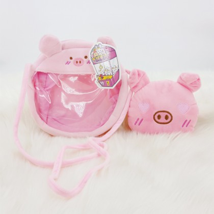 {M'SIA STOCK} Piglet Satchel SOFT TOYS/PLUSH TOYS/KIDS TOYS/DOLL 7INCH 21CM 小猪挎包娃娃玩具公仔 7寸 Anak Patung