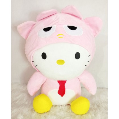 {M'SIA STOCK} XO Hello Kitty Soft Toys/Plush Toys/Kids Toys/Doll 70CM XO带帽凯蒂猫戴帽娃娃玩具公仔70厘米 Anak Patung