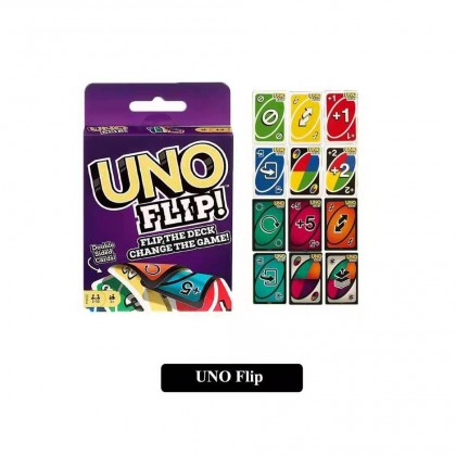{READY STOCK} Card Games UNO or DOS Playing Card Game For Family Fun 标准优诺卡牌 DOS纸牌 UNO纸牌桌游UNO卡牌 WILD UNO FLIP UNO
