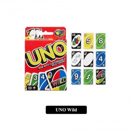 {READY STOCK} Card Games UNO or DOS Playing Card Game For Family Fun 标准优诺卡牌 DOS纸牌 UNO纸牌桌游UNO卡牌 WILD UNO FLIP UNO