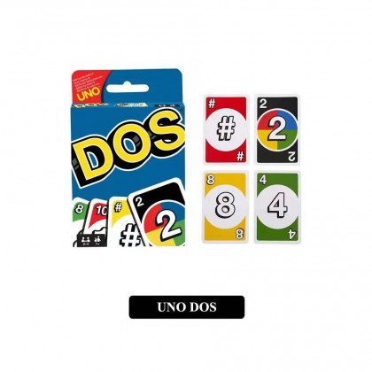 {READY STOCK} Card Games UNO or DOS Playing Card Game For Family Fun 标准优诺卡牌 DOS纸牌 UNO纸牌桌游UNO卡牌 WILD UNO FLIP UNO