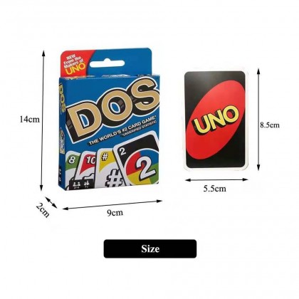 {READY STOCK} Card Games UNO or DOS Playing Card Game For Family Fun 标准优诺卡牌 DOS纸牌 UNO纸牌桌游UNO卡牌 WILD UNO FLIP UNO