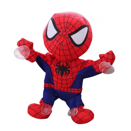 {M'SIA STOCK} Dancing Spiderman Car Glass Plush Toy Can Dance And Sing SOFT TOYS/KIDS TOYS/DOLL 30cm 吸塑跳舞蜘蛛侠娃娃玩具公仔 30厘米