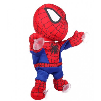 {M'SIA STOCK} Dancing Spiderman Car Glass Plush Toy Can Dance And Sing SOFT TOYS/KIDS TOYS/DOLL 30cm 吸塑跳舞蜘蛛侠娃娃玩具公仔 30厘米