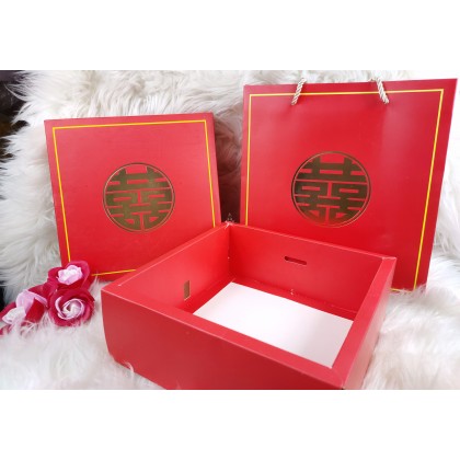 {READY STOCK} 1 Set Gift Box [Box + Paper Bag] Festival Wedding Valentine Days Door/Party Gift Box 伴手礼盒结婚喜糖盒包装盒手提袋套装