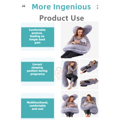 {READY STOCK} U Shape Maternity Pillow Pregnant Side Bedding Full Cotton Pregnancy Nursing Pillow U型孕妇枕哺乳 Bantal Menyusu