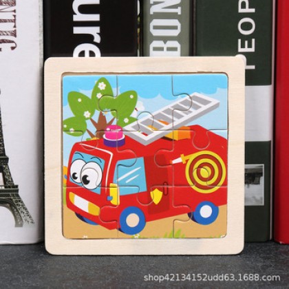 {READY STOCK} Kids Wooden Giraffe/Whale/Crab/Panda/Elepahnt Jigsaw Puzzle Early Education 9粒小拼图儿童益智交通工具动物昆虫动手动脑拼板木质玩具