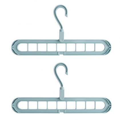 {READY STOCK} Magic Cloth Hanger 2 Way 9 Holes 360 Rotatable Wardrobe Storage Space Saver Tiktok 九孔多功能衣架 Penyangkut Baju