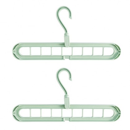 {READY STOCK} Magic Cloth Hanger 2 Way 9 Holes 360 Rotatable Wardrobe Storage Space Saver Tiktok 九孔多功能衣架 Penyangkut Baju