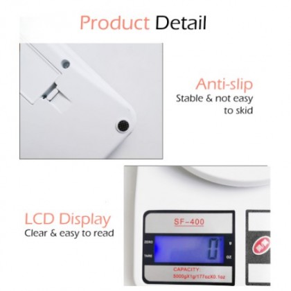 {M'SIA STOCK} SF-400 Digital LCD Scale High Precision Electronic Kitchen Scale Food Weighing Scale 厨房烘焙电子秤 Penimbang Kek