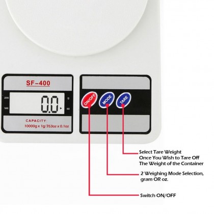 {M'SIA STOCK} SF-400 Digital LCD Scale High Precision Electronic Kitchen Scale Food Weighing Scale 厨房烘焙电子秤 Penimbang Kek