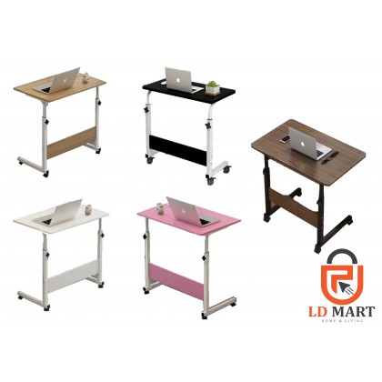 {READY STOCK} Multifunctional Lifting Laptop Computer Study Table BedSide Adjustable With Wheels床边升降桌可移动电脑桌Meja Komputer