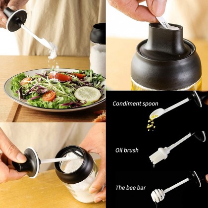 {M'SIA STOCK} Kitchen Glass Seasoning Bottle Spice Jar Sealed Condiment Bottle Household Condiment Jar防潮调味罐Balang Rempah