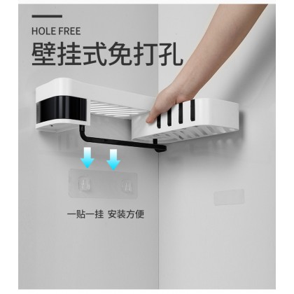{M'SIA STOCK} Bathroom Storage Rack Triangular Layered Rotating Shelf Wall Mounted Plastic 免打孔三角旋转置物架