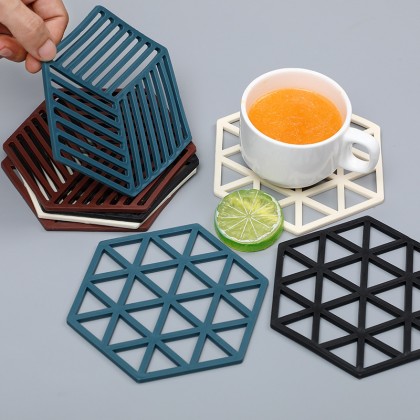 {M'SIA STOCK} Silicone Heat Insulation Pad Nordic Style Anti-heat Hot Pot Table Mat Coaster Pad Cup Mat Coffee Pad 隔热垫防滑