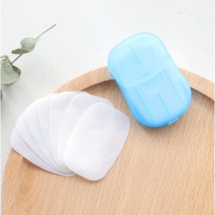 {M'SIA STOCK} Travel Disposable Soap Tablets Boxed Soap Paper Portable Hand Washing Carry  便携户外洗手纸香皂/香皂纸 Kertas Sabun