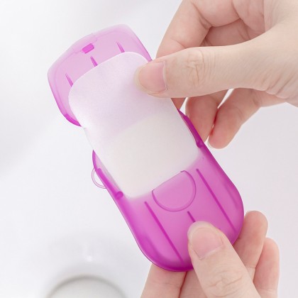 {M'SIA STOCK} Travel Disposable Soap Tablets Boxed Soap Paper Portable Hand Washing Carry  便携户外洗手纸香皂/香皂纸 Kertas Sabun